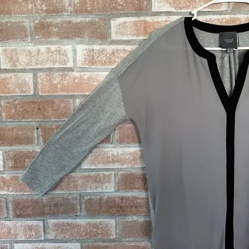 Lysse Contrast Millie Top Blouse Gray XS