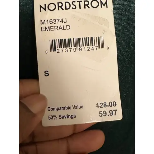 Nordstrom Love By Design Emerald Green Velvet Twist Front Maxi Dress Sleeveless Sz S