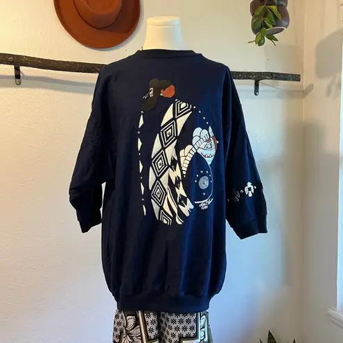 Vintage Lida 1989 AZ USA Blue Cotton Embellished Concho Top Size Medium - Image 16