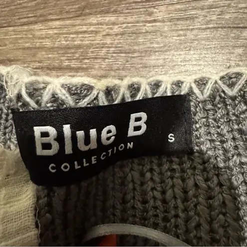 Blue B Collection Oversized Striped Sweater Gray