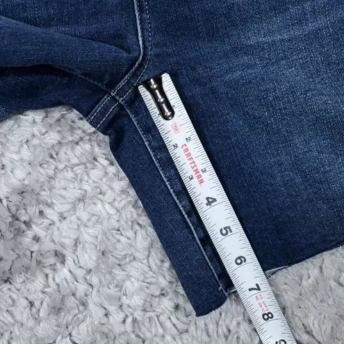 Liverpool High Rise Kristy Jean Shorts Cut Raw Hem Stretch Size 0 25 Blue