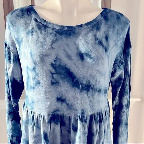 Baea Peplum Tunic Navy Tie Dye Top Sweatshirt Size L NWT $88 Size L