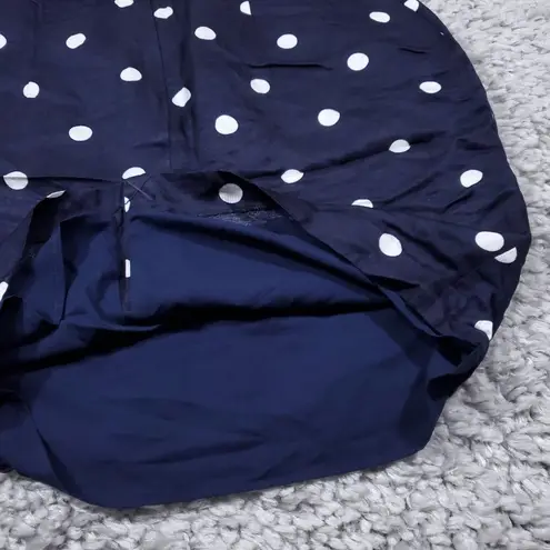 Banana Republic  Polka Dot Pencil Skirt Size 6P Petite Navy Blue Linen Blend