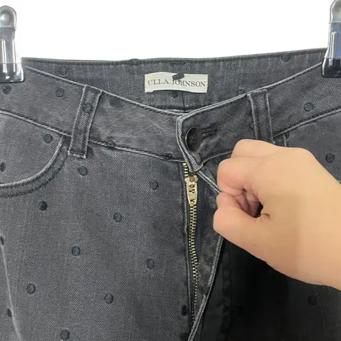 Ulla Johnson Prince Polka Dot Jeans Gray Women’s Size 2 High Rise Cropped Skinny