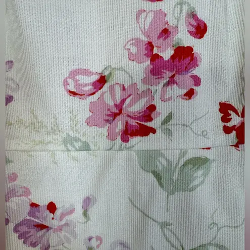 Laura Ashley Vintage 1990’s Floral Sheath Shift Cotton Dress US 6 White Pink