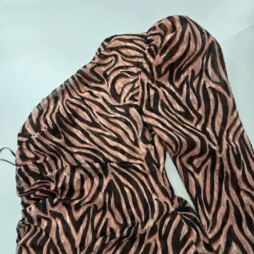 DUNDAS x REVOLVE Norma Mini Dress in Natural Zebra Small Black