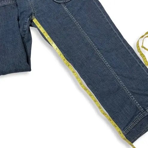 Jones Wear VTG Y2K Capri Jeans Womens 8 Cuffed Patch Pockets Utility Denim 32x22