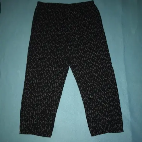 Vintage Blue 𝅺FOUNDED 1989 - black pull on with ditzy flower print pants size L