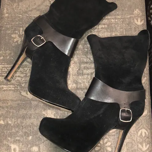 Designer Originals ROSEGOLD Sexy black suede high heel stiletto boot