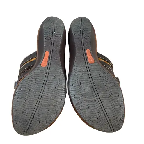 Born concept Born Dark Brown Leather Woven Crisscross Sandals Women Sz 8