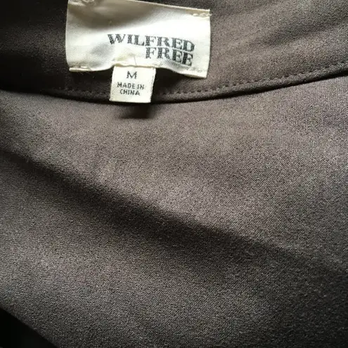 Aritzia Wilfred Free Faux Suede Leather Faux Wrap Mini Skirt Brown Size M