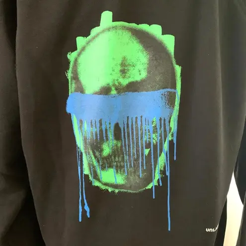Unlabeled Skull Drip Graphic Chunky Hoodie in Black Size XS