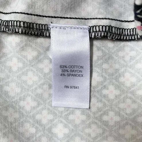 J. Jill Women's Black Pink Daisy Geo Print Crop Pants