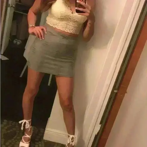 Blue Blush Distressed mini skirt