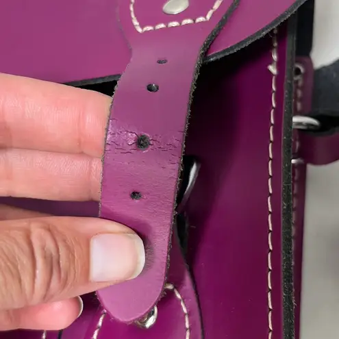 Mini Traditional British Vintage Satchel Boysenberry Crossbody Bag Purple