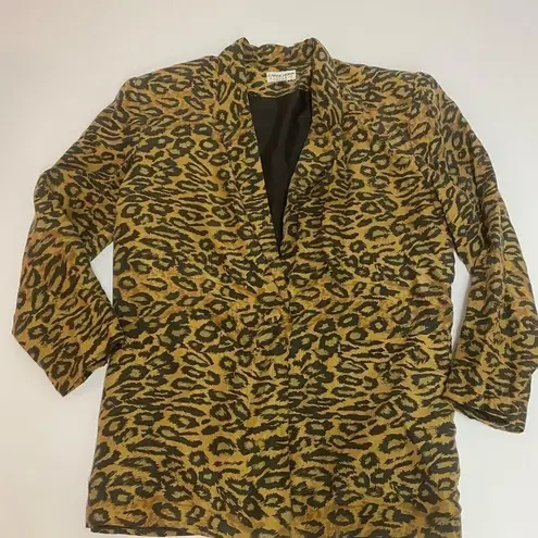 Vintage Carol Horn silk leopard print blazer C25 Gold