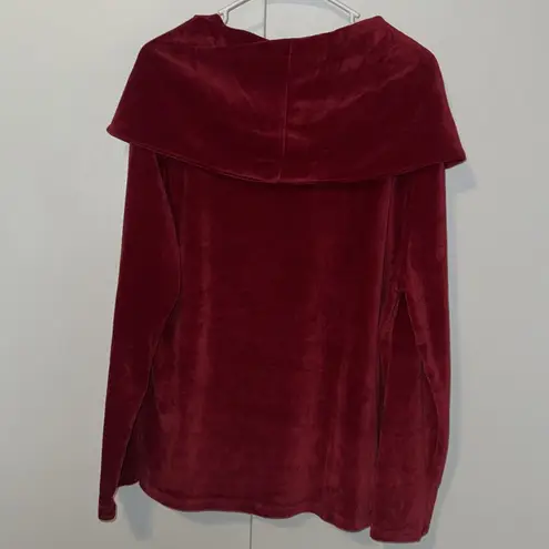 Emerson Street University of Alabama Long Sleeve Velvet Cowl Neck Top Women’s XL Red