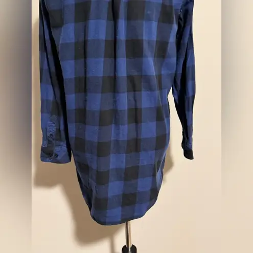 Label of Graded Goods Preloved Blue and Black Button Down Plaid shirt size 8