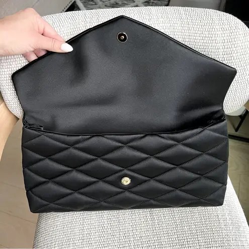 Saint Laurent  Large Sade Satin Envelope Clutch