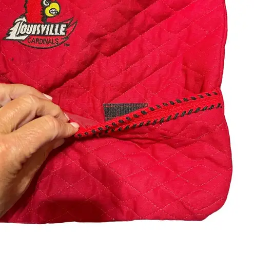 U of L Louisville Cardinals Quilted Tote Bag Red Black Shoulder Strap
