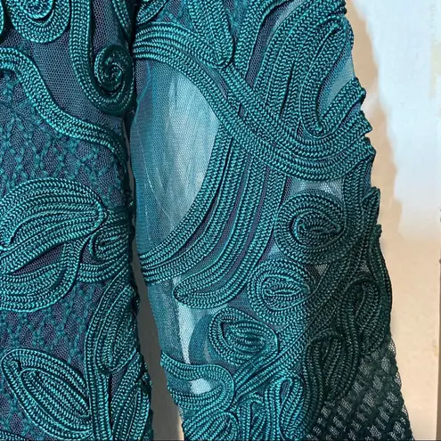 JS Collections Midi Dress evergreen lace mesh 2 XS