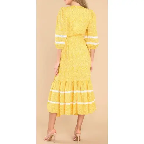 Olivia James the Label Claire Scatter Golden Dress NWT Sz. M Yellow Size M