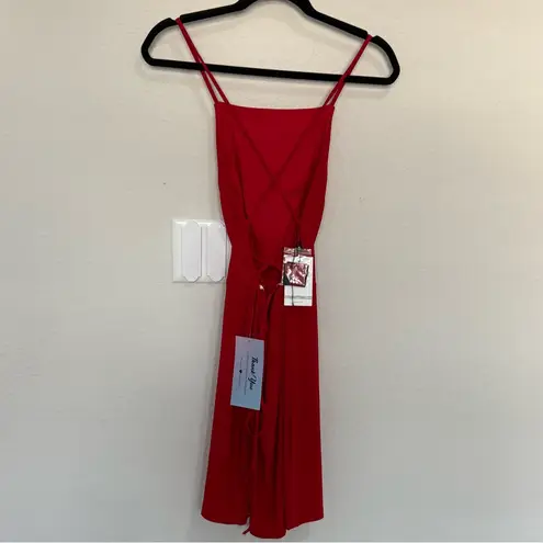 Alyce Paris 4002 Red Halter Corset Short Dress Sexy Strappy Open Back Size 2 NEW