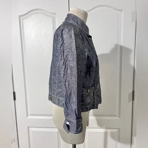 Etcetera 100% Linen/Cotton Blend Button Jacket - sz 8