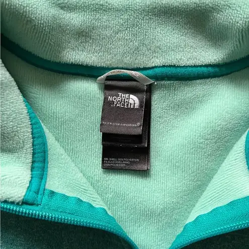 The North Face  Women’s Mint Green Logo Full Zip Osito Silky Fleece Jacket Sz M