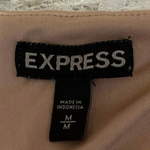 EXPRESS  Cream Floral Lace Lined Sleeveless Crisscross Cami Camisole Tank Top M