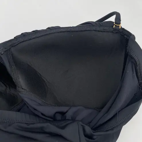 La Blanca Swimsuit SZ 14 One Piece Black NEW Twist Bandeau Halter/Strapless