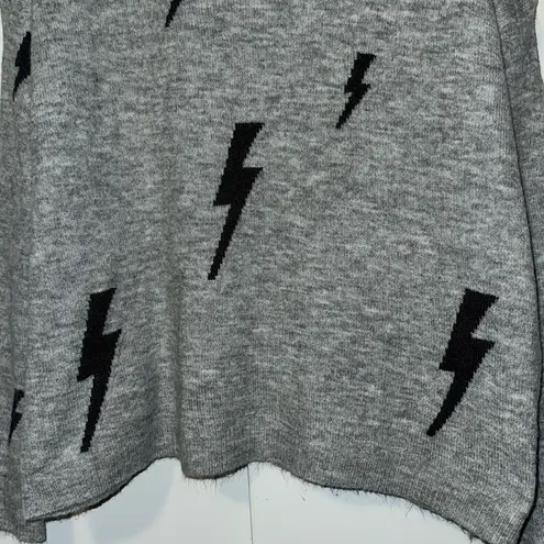 ee:some  Super Soft Lightening Bolt Long Sleeve Sweater Gray Women’s S / M