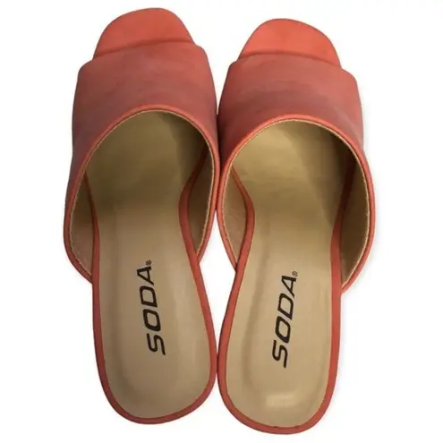 Soda Coral Faux Suede Espadrille Wedge Open Toe Sandals