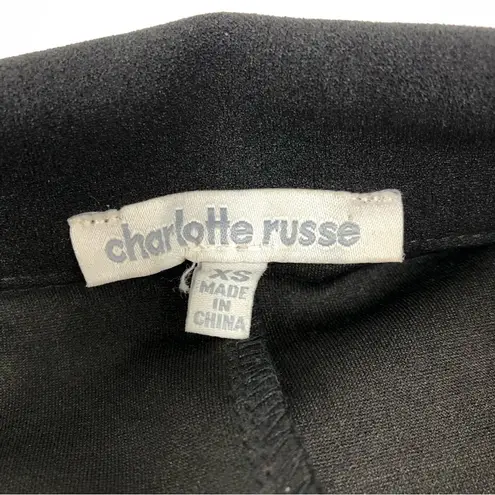 Charlotte Russe  bodycon mini dress black military suit gold tone button xs