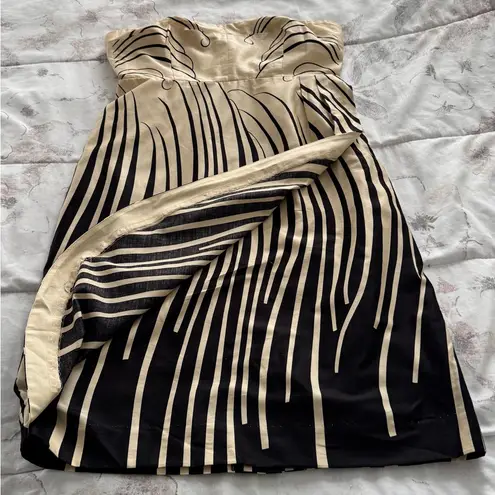 Moulinette Soeurs NWOT Anthropologie Strapless Black and Cream Dress, size 6