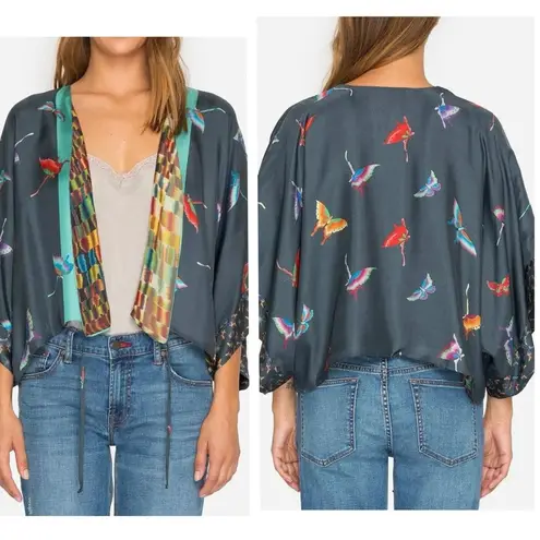 Johnny Was silk rainbow cropped kimono/jacket NWT RARE
