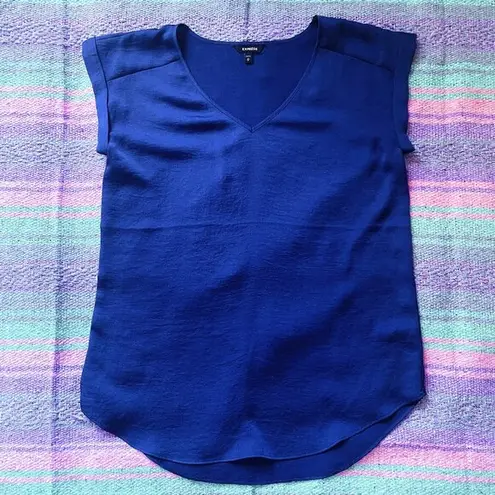 EXPRESS  Lightweight Short Sleeve Royal Blue Blouse Size Medium