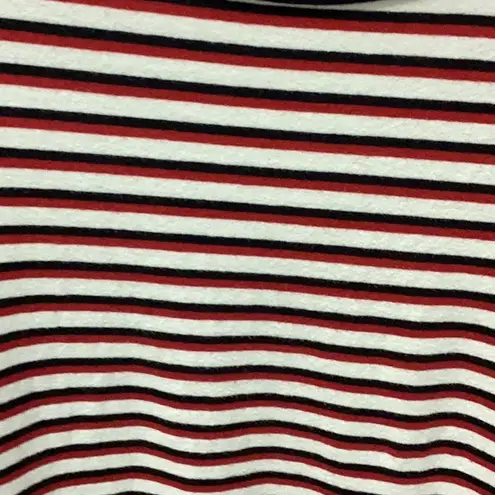 ZARA  Short Sleeve T-Shirt Mini Dress Red Black & White Stripes - Image 5