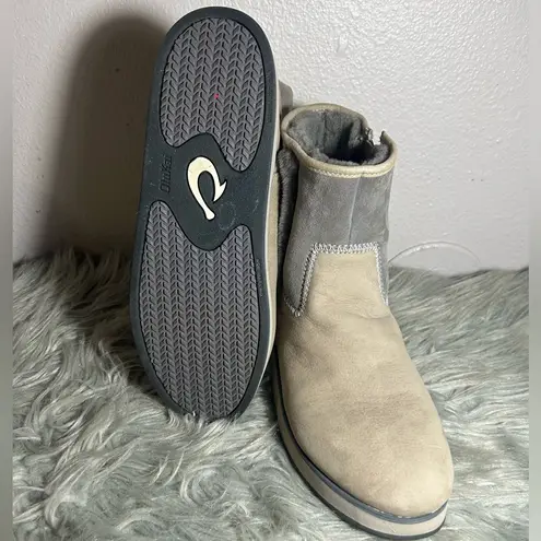 OluKai Women's Pa'ina Hulu Boots Women's Gray Suede Ankle Boots Size 9