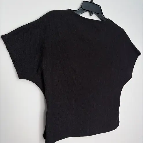 ZARA  Black Twist Front Cut Out V Neck Top Size S(A213)