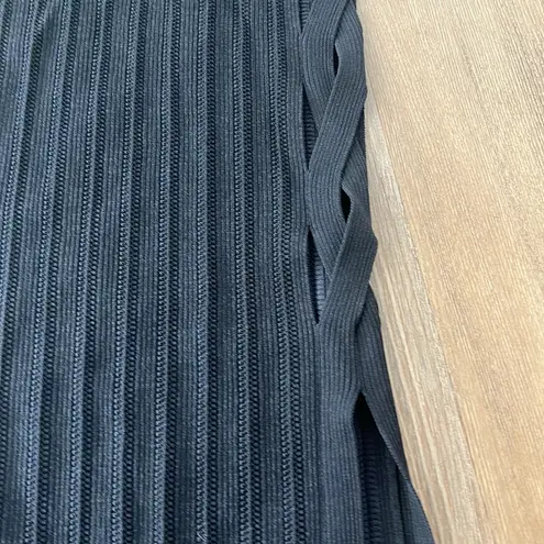 NWT Dion Lee black cut out midi knit skirt