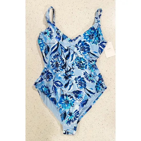 ANDIE Swim Blue Floral Baia One Piece Swimsuit Size Medium