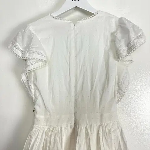 Rachel Parcell Swiss Dot Tiered Dress in White Size XX-Small