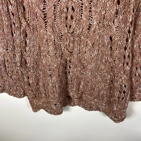 Free People  Mauve Bell Long Sleeve Knit Pullover Boat Neck Women‎ Sweater Size L