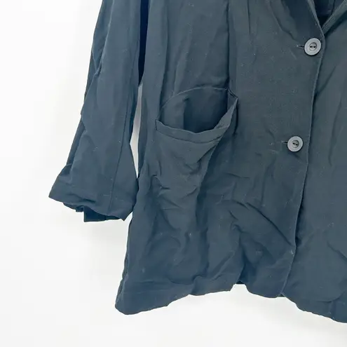 Eileen Fisher  Womens Tencel Viscose Crepe Notch Collar Blazer Jacket Size PM‎