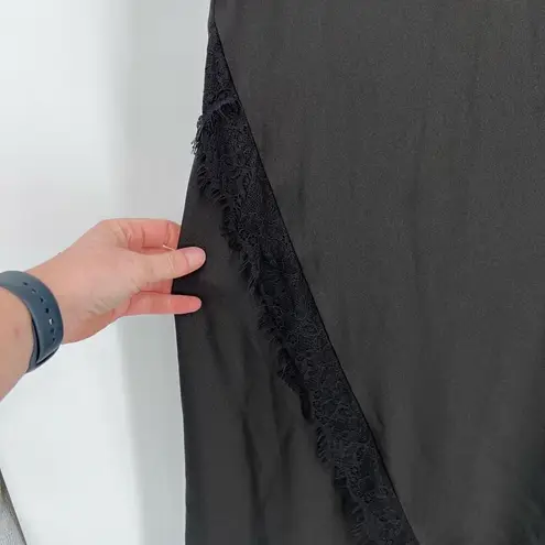 DKNY NWT  Mixed-Media Midi Dress medium Lace Colorblock black white party‎