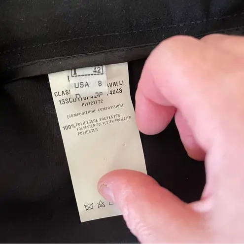 Roberto Cavalli Vintage 90s Y2k CLASS Black Pants Trousers Slacks Gold Zipper 8