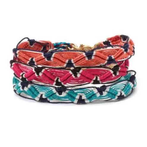 Juicy Couture  Pam & Gela ”Global Glam” Pink Braided Friendship Bracelet NWT