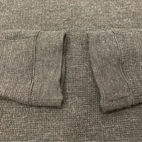 🌟RLX🌟 RALPH LAUREN 1/4 ZIP WAFFLE KNIT WOOL SWEATER CHARCOAL GREY SZ M Black Size M