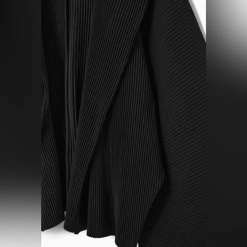 COS pleated black ribbed open lapel cardigan blazer size S